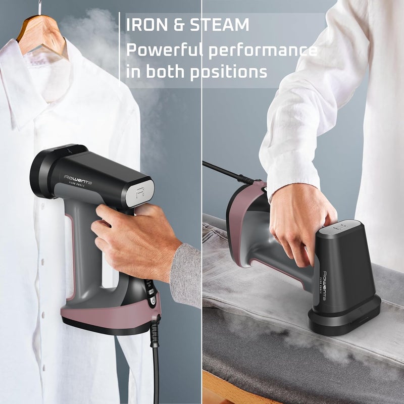 Rowenta Iron Steamer for Clothes, 3in1 Hand Held Steamers, Clothing Steamer, Ironing, Lint Remover, 7.1 Oz Tank, 1875 Watts, Auto-Off, Black & Pink, DR8865 - Image 5